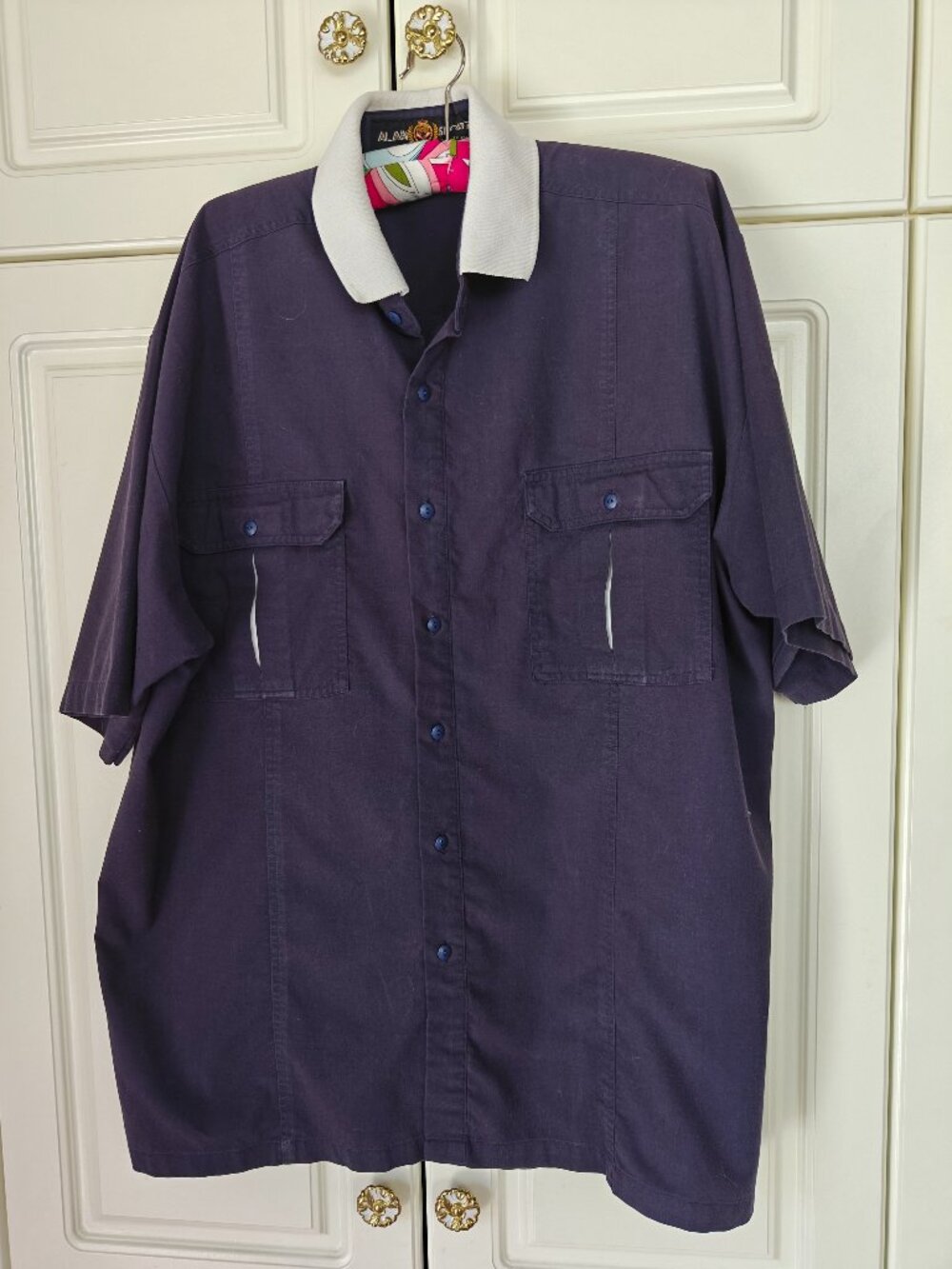Alan Sport Dark Blue Men's Shirt, Size Large